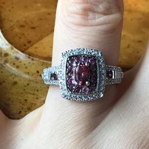 Natural Rubellite Sterling Silver Ring Size 6